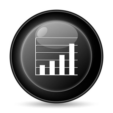 Grafik barlar simgesi. Beyaz arka plan üzerinde Internet düğmesi