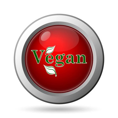 Vegan simgesi. Beyaz arka plan üzerinde Internet düğmesi