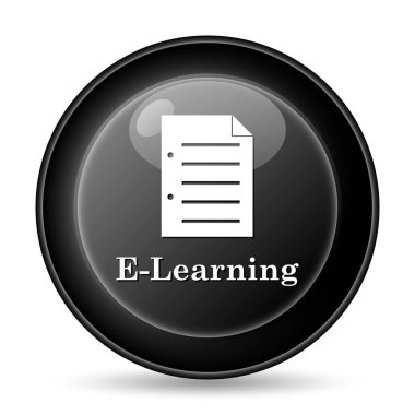 E-öğrenme simgesi. Beyaz arka plan üzerinde Internet düğmesi