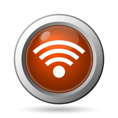 Kablosuz işareti simgesi. Beyaz arka plan üzerinde Internet düğmesi