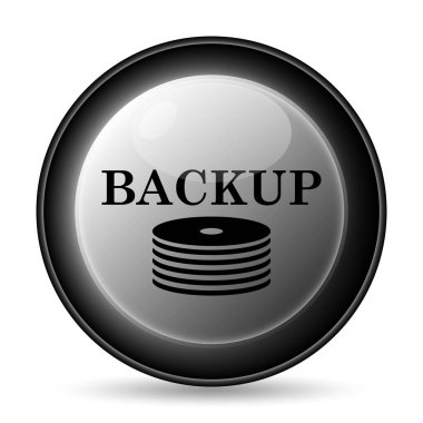 Yedekleme simgesi. Beyaz arka plan üzerinde Internet düğmesi