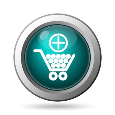 Alışveriş Sepeti simgesini ekleyin. Beyaz arka plan üzerinde Internet düğmesi