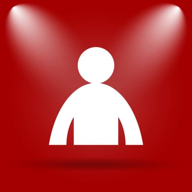 Kullanıcı profili simgesinin. Kırmızı zemin üzerine düz simgesi