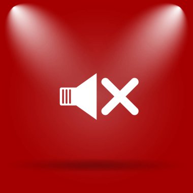 Ses simge yok. Kırmızı zemin üzerine düz simgesi
