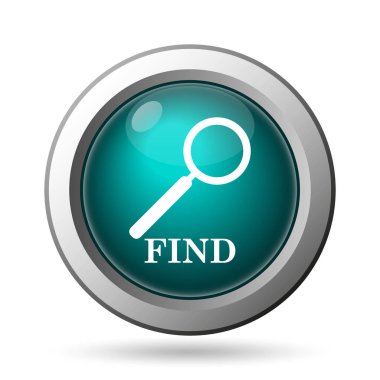 Simgesini bulun. Beyaz arka plan üzerinde Internet düğmesi