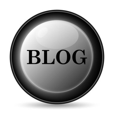 Blog simgesi. Beyaz arka plan üzerinde Internet düğmesi
