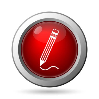 Kalem simgesi. Beyaz arka plan üzerinde Internet düğmesi