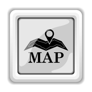 Harita simgesi. Beyaz arka plan üzerinde Internet düğmesi