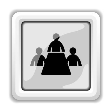 Toplantı odası simgesi. Beyaz arka plan üzerinde Internet düğmesi