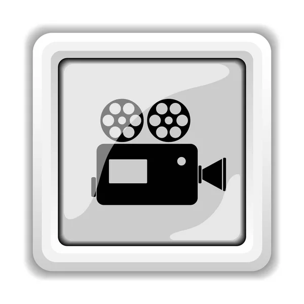 Icona Della Videocamera Pulsante Internet Sfondo Bianco — Foto Stock