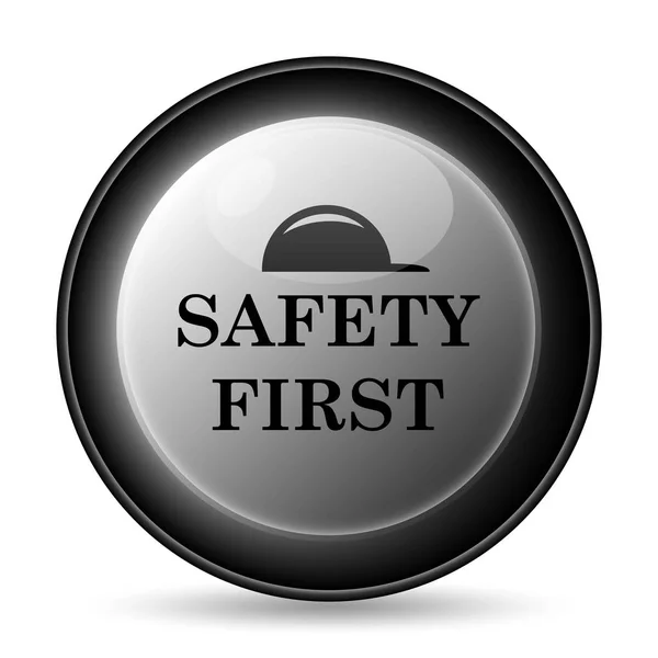 Safety First Icon Internet Button White Background — Stock Photo, Image
