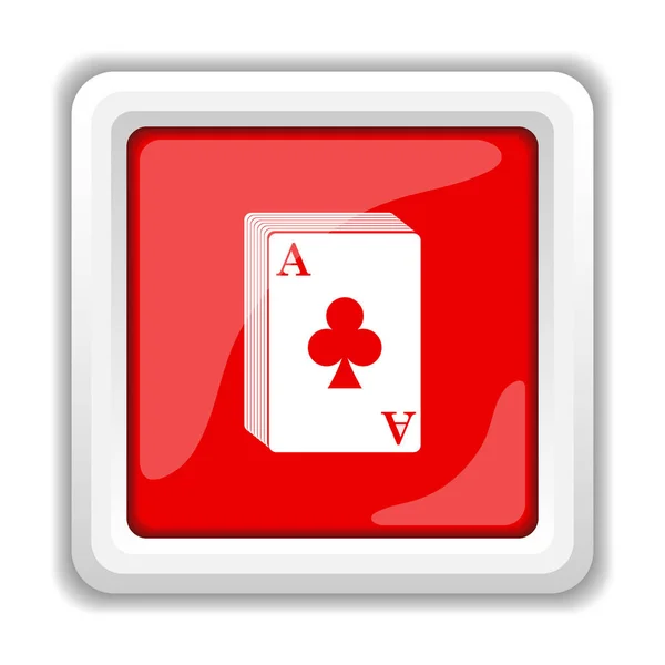 Kartenspiel Symbol Internet Taste Auf Weißem Hintergrund — Stockfoto