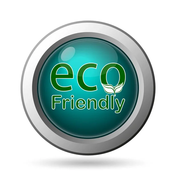 Eco Friendly Εικονίδιο Κουμπί Internet Άσπρο Φόντο — Φωτογραφία Αρχείου