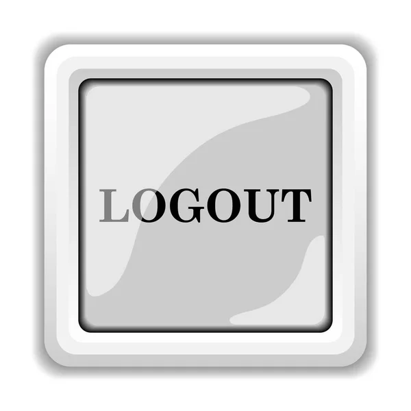 Logout Pictogram Internet Knop Witte Achtergrond — Stockfoto