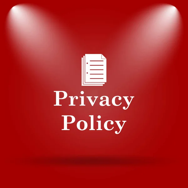 Privacy Beleid Pictogram Platte Pictogram Rode Achtergrond — Stockfoto