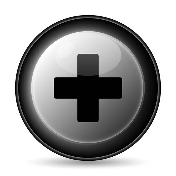 医学十字图标 白色背景上的互联网按钮 — 图库照片