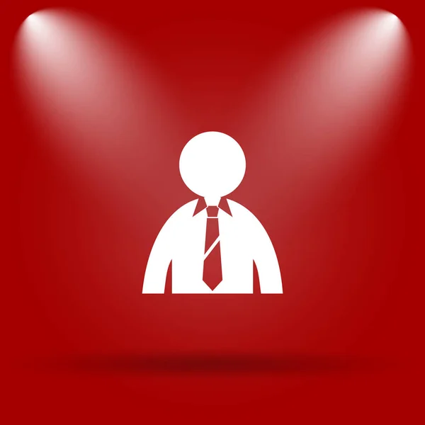 Business Man Icon Flat Icon Red Background — Stock Photo, Image
