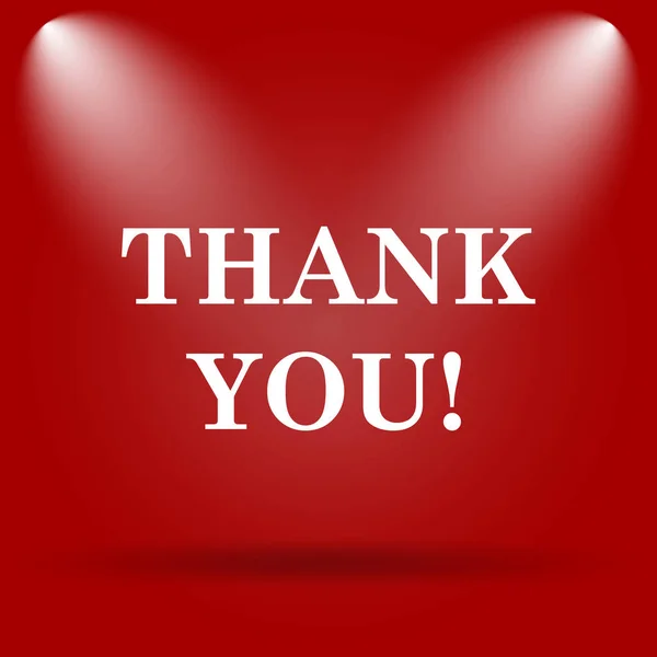 Thank You Icon Flat Icon Red Background — Stock Photo, Image