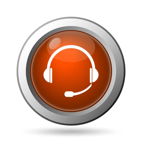 Headphones Icon Internet Button White Background — Stock Photo, Image