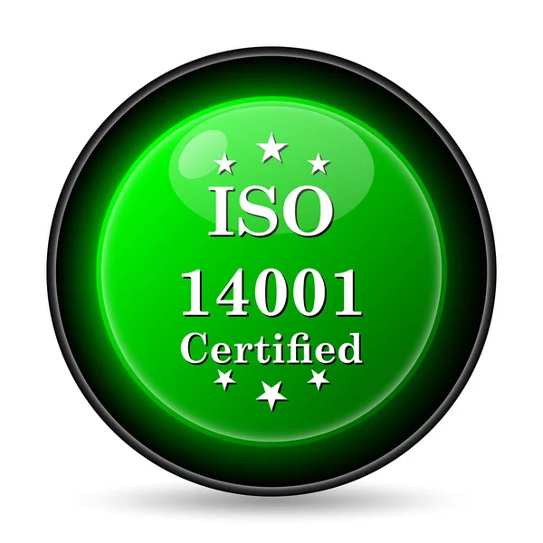 Icona Iso14001 Pulsante Internet Sfondo Bianco — Foto Stock