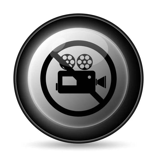 Ícone Câmera Vídeo Proibido Botão Internet Fundo Branco — Fotografia de Stock