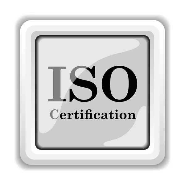 Iso Certifikace Ikona Internet Tlačítko Bílém Pozadí — Stock fotografie