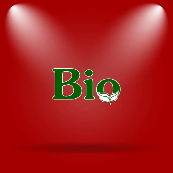Биозначок Плоская Иконка Красном Фоне — стоковое фото
