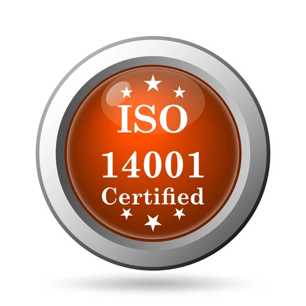 Iso14001 Simgesi Beyaz Arka Plan Üzerinde Internet Düğmesi — Stok fotoğraf