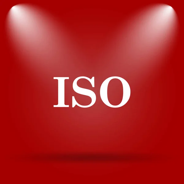 Iso Symbol Flaches Symbol Auf Rotem Hintergrund — Stockfoto