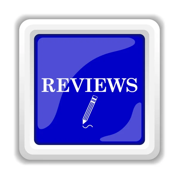 Reviews Icon Internet Button White Background — Stock Photo, Image