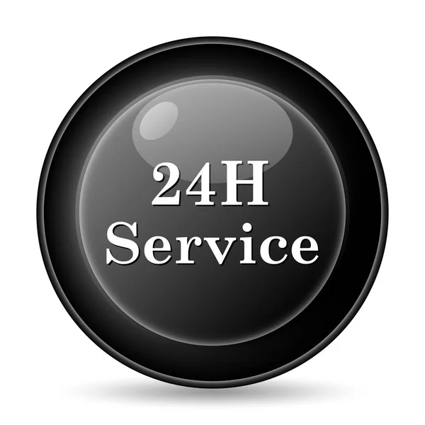 24H Service Pictogram Internet Knop Witte Achtergrond — Stockfoto