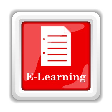 E-öğrenme simgesi. Beyaz arka plan üzerinde Internet düğmesi