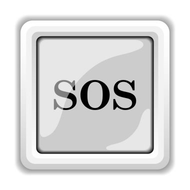 Sos simgesi. Beyaz arka plan üzerinde Internet düğmesi