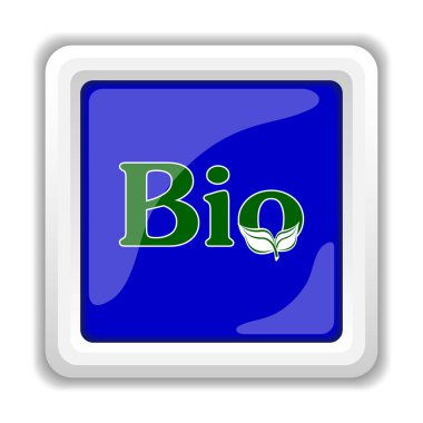 Biyo simgesi. Beyaz arka plan üzerinde Internet düğmesi