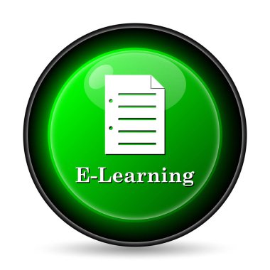 E-öğrenme simgesi. Beyaz arka plan üzerinde Internet düğmesi