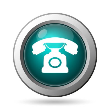 Telefon simgesi. Beyaz arka plan üzerinde Internet düğmesi