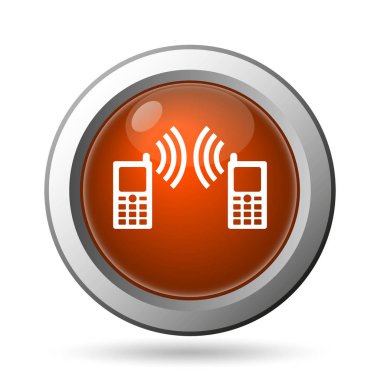 İletişim simgesi. Beyaz arka plan üzerinde Internet düğmesi