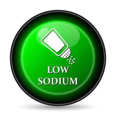 Düşük sodyum simgesi. Beyaz arka plan üzerinde Internet düğmesi