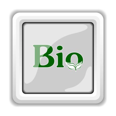 Biyo simgesi. Beyaz arka plan üzerinde Internet düğmesi