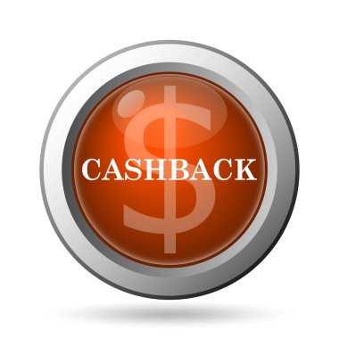 Cashback simgesi. Beyaz arka plan üzerinde Internet düğmesi
