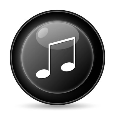 Müzik simgesi. Beyaz arka plan üzerinde Internet düğmesi