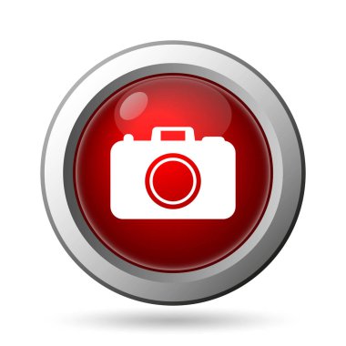 Fotoğraf kamera simgesi. Beyaz arka plan üzerinde Internet düğmesi