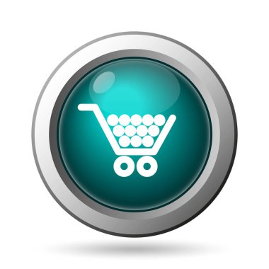 Alışveriş sepeti simgesi. Beyaz arka plan üzerinde Internet düğmesi