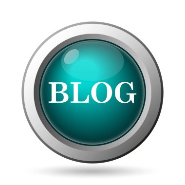 Blog simgesi. Beyaz arka plan üzerinde Internet düğmesi