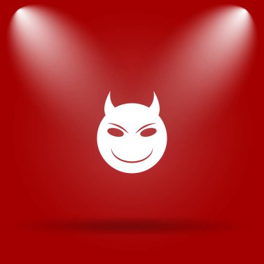 Kötü simgesi. Kırmızı zemin üzerine düz simgesi