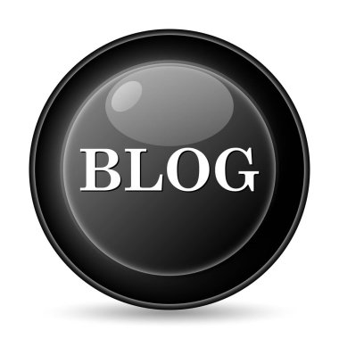 Blog simgesi. Beyaz arka plan üzerinde Internet düğmesi