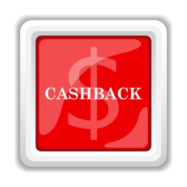 Cashback simgesi. Beyaz arka plan üzerinde Internet düğmesi
