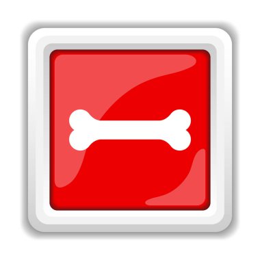 Kemik simgesi. Beyaz arka plan üzerinde Internet düğmesi