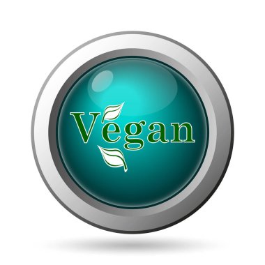 Vegan simgesi. Beyaz arka plan üzerinde Internet düğmesi