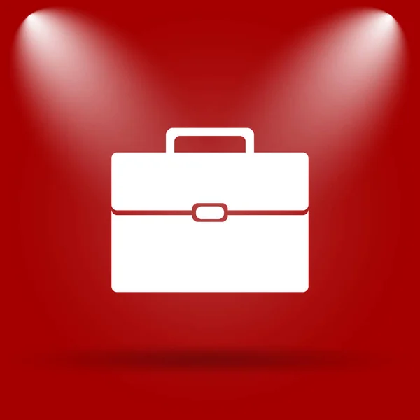 Briefcase Icon Flat Icon Red Background — Stock Photo, Image